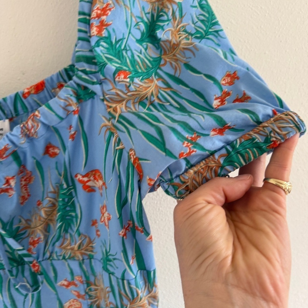 HVN Mini Holland Dress Ocean Fish Print 10 - Picture 8 of 15